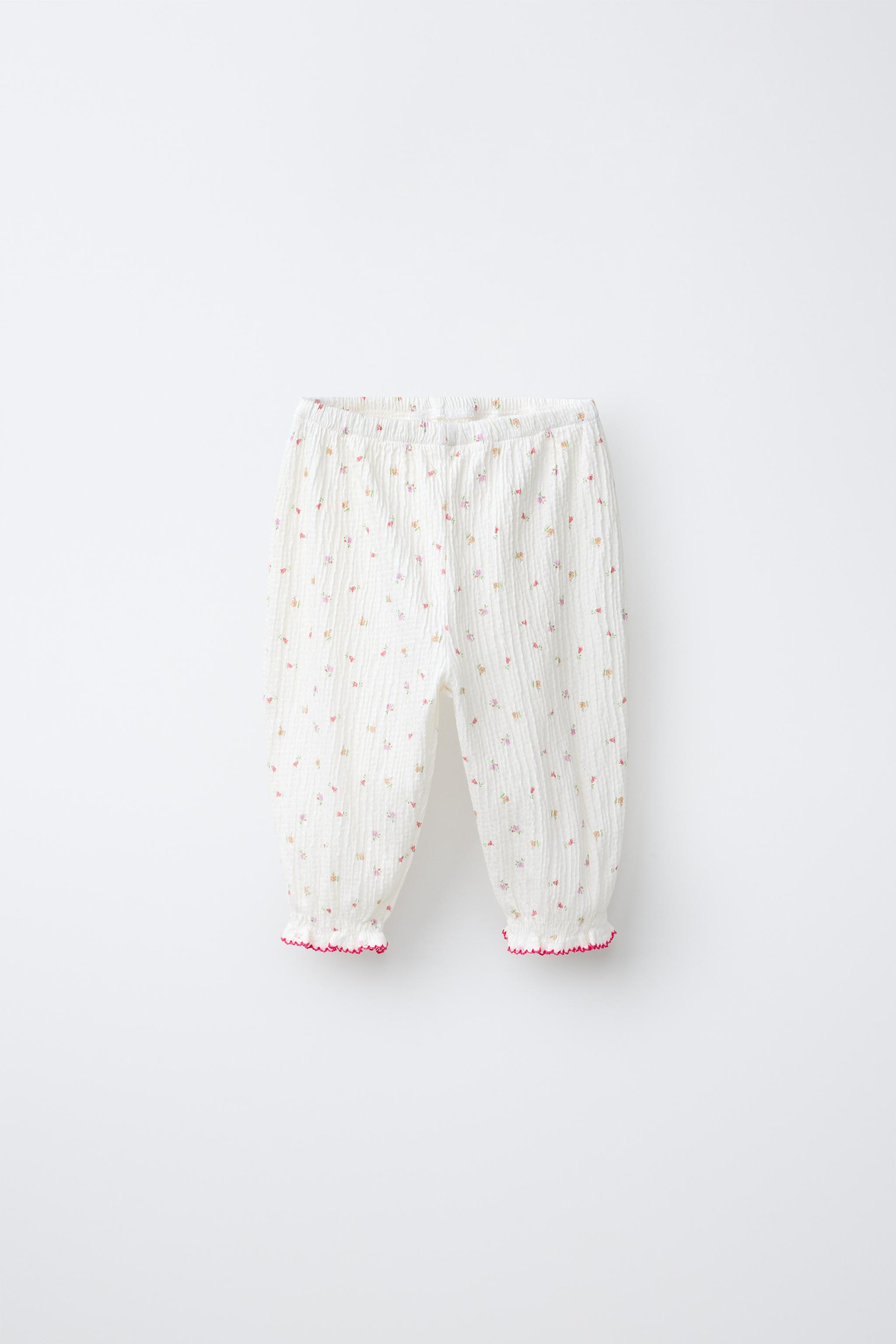 TEXTURED FLORAL PANTS